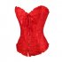 Women Corset Bustier Lingerie Bodyshaper Top Sexy Vintage Lace up Boned Overbust Strapless Corset Tops red XXXXL