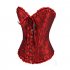 Women Corset Bustier Lingerie Bodyshaper Top Sexy Vintage Lace up Boned Overbust Strapless Corset Tops black red L