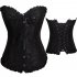 Women Corset Bustier Lingerie Bodyshaper Top Sexy Vintage Lace up Boned Overbust Strapless Corset Tops black XL