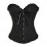 Women Corset Bustier Lingerie Bodyshaper Top Sexy Vintage Lace up Boned Overbust Strapless Corset Tops black XXXL