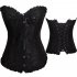 Women Corset Bustier Lingerie Bodyshaper Top Sexy Vintage Lace up Boned Overbust Strapless Corset Tops black XXXL