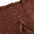 Women Corset Bustier Lingerie Bodyshaper Top Sexy Vintage Lace up Boned Overbust Strapless Corset Tops coffee color  XXL
