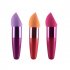 Women Cosmetic Water Drop Shape Dry Wet Make Up Powder Puff with Handle Orange