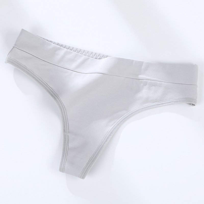 Women Cotton G-string Seamless Breathable High Elasticity Sexy Underwear Briefs Panties light grey_XL