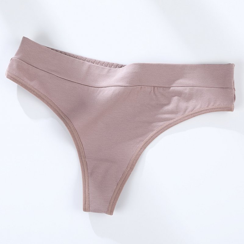 Women Cotton G-string Seamless Breathable High Elasticity Sexy Underwear Briefs Panties Khaki_XL