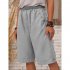 Women Cotton Linen Cropped Pants Casual Solid Color Large Size Straight Middle Waist Knee Length Pants black XXXL