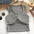 Women Crop Tank Tops Sexy Sleeveless Racerback Solid Color Underwear Breathable Bottoming Sports Tops light grey One size