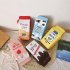 Women Cute Cartoon Milk Box Shoulder Bag Crossbody Bag Casual Phone Purse  milk