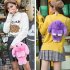 Women Cute Cartoon Rabbit Sling Bag Fluffy Bunny Shoulder Crossbody Bag Dark gray