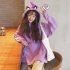 Women Cute Teletubby Design Sweatshirt Hoodies Loose Pullover Casual All match Top purple L