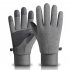 Women Cycling Gloves Non slip Touch Screen Fleece Lined Warm Windproof Gloves for Outdoor Sports Gray S