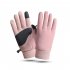 Women Cycling Gloves Non slip Touch Screen Fleece Lined Warm Windproof Gloves for Outdoor Sports Pink M
