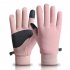 Women Cycling Gloves Non slip Touch Screen Fleece Lined Warm Windproof Gloves for Outdoor Sports Pink M