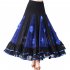 Women Dance Skirts Modern Waltz Standard Ballroom Dance Large Swing Practice Skirts For Stage Performance red S