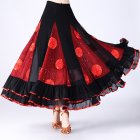Women Dance Skirts Modern Waltz Standard Ballroom Dance Large Swing Practice Skirts For Stage Performance red One size fits all