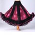 Women Dance Skirts Modern Waltz Standard Ballroom Dance Large Swing Practice Skirts For Stage Performance pure black M