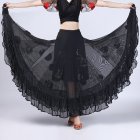 Women Dance Skirts Modern Waltz Standard Ballroom Dance Large Swing Practice Skirts For Stage Performance pure black One size fits all