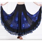 Women Dance Skirts Modern Waltz Standard Ballroom Dance Large Swing Practice Skirts For Stage Performance sapphire blue S