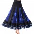 Women Dance Skirts Modern Waltz Standard Ballroom Dance Large Swing Practice Skirts For Stage Performance rose red One size fits all