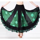 Women Dance Skirts Modern Waltz Standard Ballroom Dance Large Swing Practice Skirts For Stage Performance green One size fits all