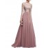 Women Delicate Chiffon Evening Dress Party Elegant Dresses Leisure Long Formal Dress apricot XL