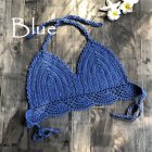 Women Delicate Knit Bikini Tops All matching Bra blue M