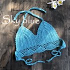 Women Delicate Knit Bikini Tops All matching Bra sky blue S