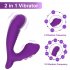 Women Double Head Vibrator Clitoral Nipple Stimulator with 10 Frequency Double Motor Vibration Purple
