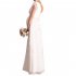 Women Dress Lace Solid Color White V neck Multi Size Long Dress white xl