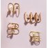 Women Ear Clips U Shape Rhinestone Earrings Simple Alloy Eardrop Jewelries Decoration 9pcs set