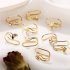Women Ear Clips U Shape Rhinestone Earrings Simple Alloy Eardrop Jewelries Decoration 5pcs set gold