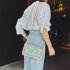 Women Elegant Lace Flowers Single Shoulder Bag Portable Casual All match Chain Bag
