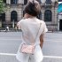 Women Elegant Lace Flowers Single Shoulder Bag Portable Casual All match Chain Bag
