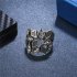 Women Fashion Artificial Diamond encrusted Multi block Silver Oxide Ring Ornament Christmas Gift