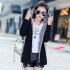 Women Fashion Autumn Winter Thicken Hooded Coat Solid Color Soft Cotton Hoodie black XXL
