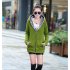 Women Fashion Autumn Winter Thicken Hooded Coat Solid Color Soft Cotton Hoodie blue L