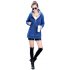 Women Fashion Autumn Winter Thicken Hooded Coat Solid Color Soft Cotton Hoodie Black L