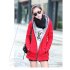 Women Fashion Autumn Winter Thicken Hooded Coat Solid Color Soft Cotton Hoodie Black L