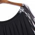 Women Fashion Black Off Shoulder Raglan Long Sleeve Plus Size Casual Midi Dress