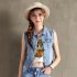 Women Fashion Cool Sleeveless Denim Waistcoat Slim Fit Jacket 8803 dark blue XXL