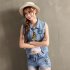 Women Fashion Cool Sleeveless Denim Waistcoat Slim Fit Jacket 8803 dark blue XXL