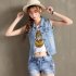 Women Fashion Cool Sleeveless Denim Waistcoat Slim Fit Jacket 8803 dark blue XXL
