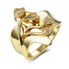 Women Fashion Creative Leaves Ring Simple Unique Rings Ornament Valentine s Day Gift