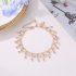 Women Fashion Crystal Tassel Anklet Beach Foot Jewelry  Silver