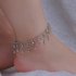 Women Fashion Crystal Tassel Anklet Beach Foot Jewelry  Silver