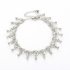 Women Fashion Crystal Tassel Anklet Beach Foot Jewelry  Silver