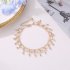 Women Fashion Crystal Tassel Anklet Beach Foot Jewelry  Silver