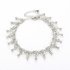 Women Fashion Crystal Tassel Anklet Beach Foot Jewelry  Silver