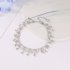 Women Fashion Crystal Tassel Anklet Beach Foot Jewelry  Silver