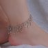 Women Fashion Crystal Tassel Anklet Beach Foot Jewelry  Silver